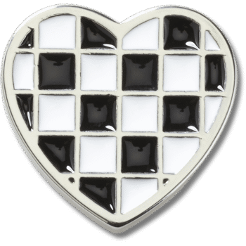 Silver Checkerboard Heart